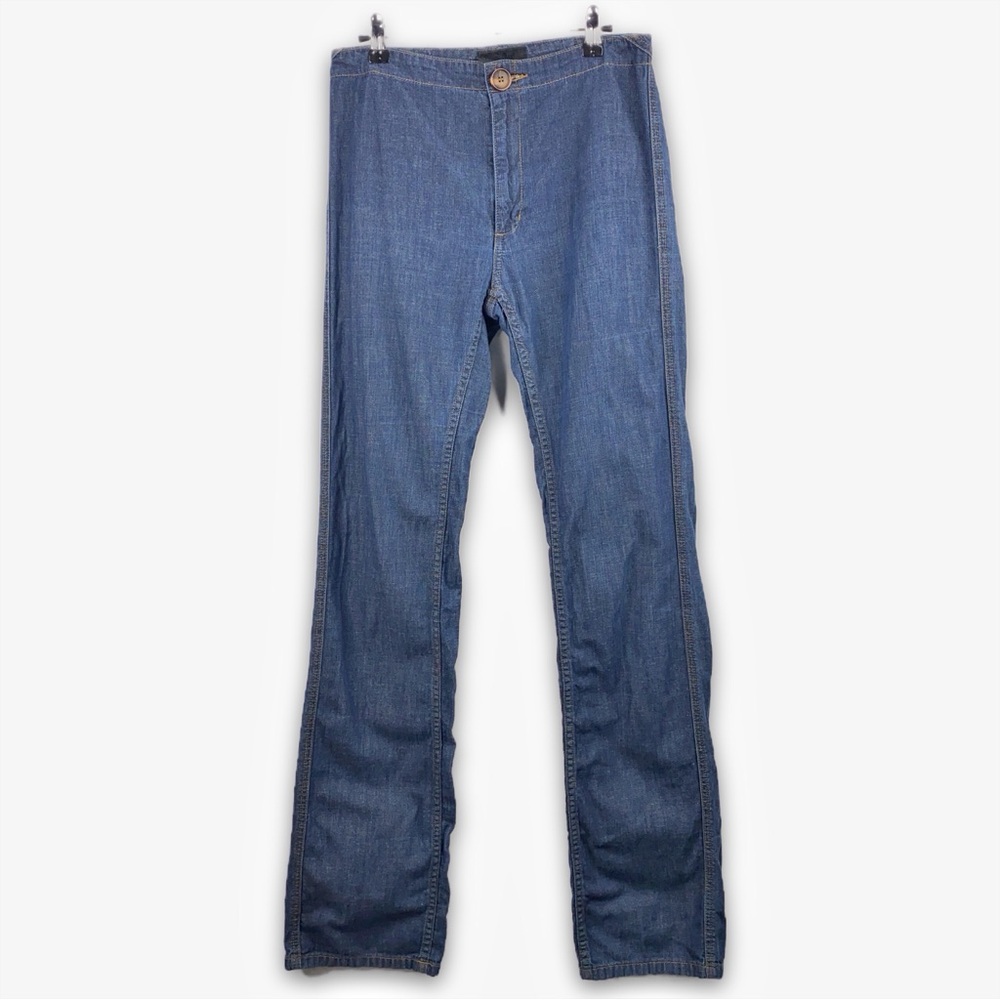 VTG 70’s Grey Ant retro blue High-Rise Straight Leg Jeans hippie EUC SZ  6